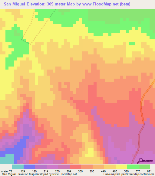 San Miguel,Guatemala Elevation Map