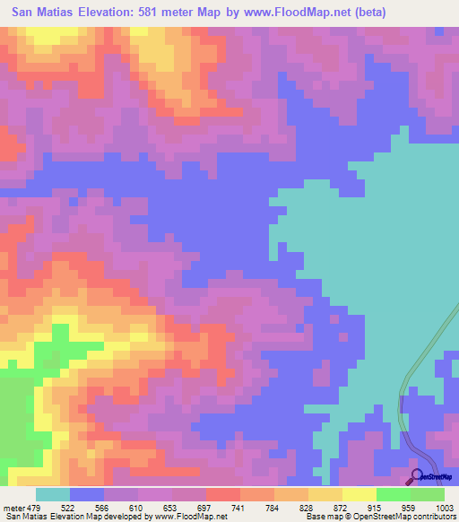 San Matias,Guatemala Elevation Map