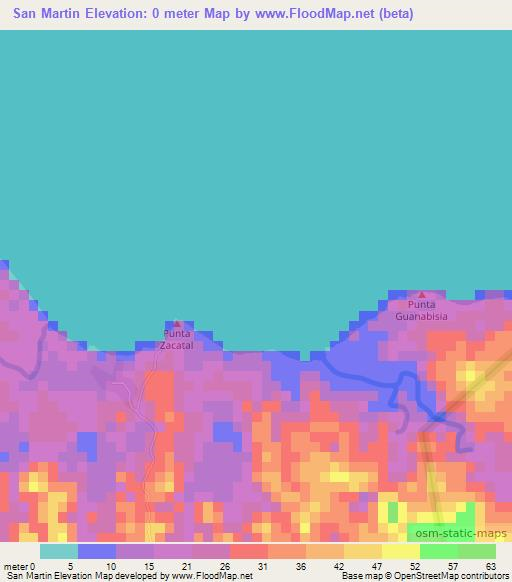 San Martin,Guatemala Elevation Map