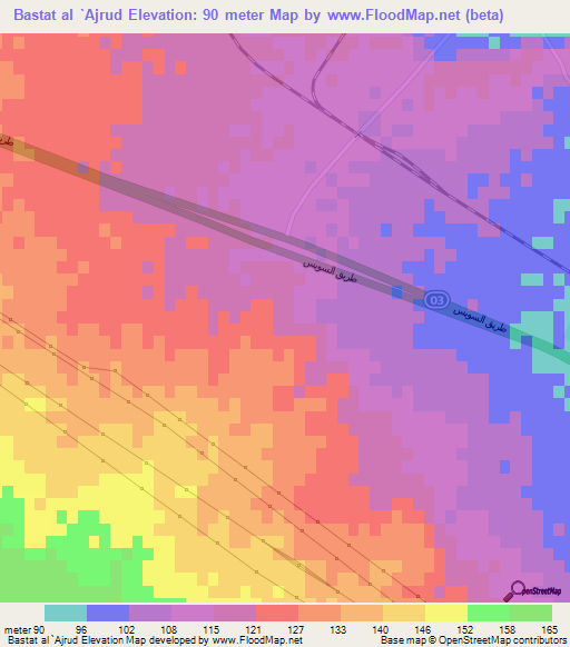 Bastat al `Ajrud,Egypt Elevation Map