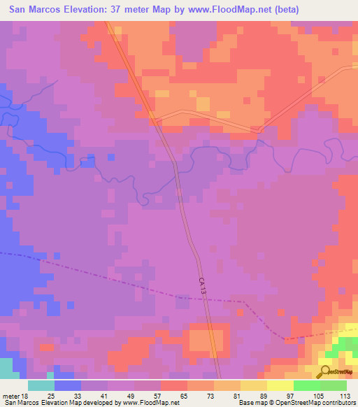 San Marcos,Guatemala Elevation Map