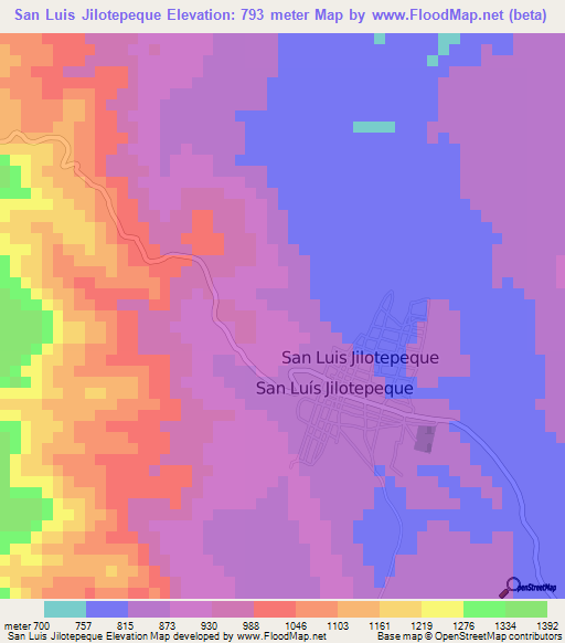 San Luis Jilotepeque,Guatemala Elevation Map