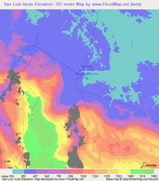 San Luis Ixcan,Guatemala Elevation Map