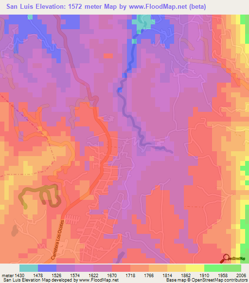 San Luis,Guatemala Elevation Map