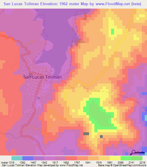 San Lucas Toliman,Guatemala Elevation Map