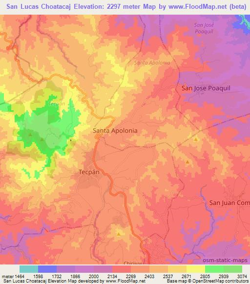 San Lucas Choatacaj,Guatemala Elevation Map