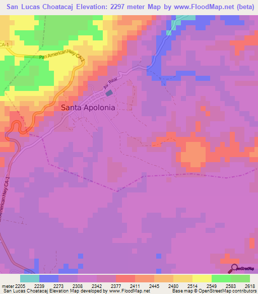 San Lucas Choatacaj,Guatemala Elevation Map