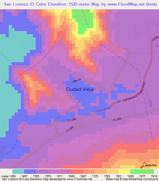 San Lorenzo El Cubo,Guatemala Elevation Map