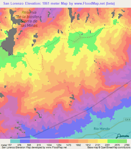 San Lorenzo,Guatemala Elevation Map