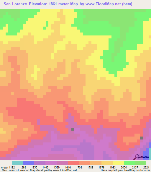 San Lorenzo,Guatemala Elevation Map