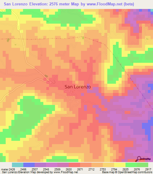 San Lorenzo,Guatemala Elevation Map