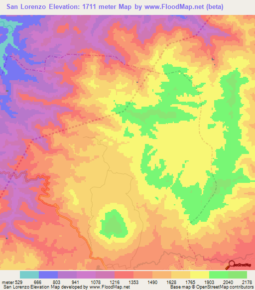 San Lorenzo,Guatemala Elevation Map