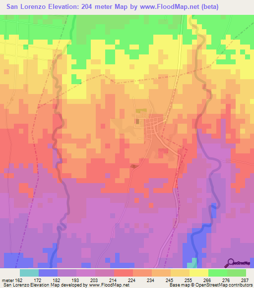 San Lorenzo,Guatemala Elevation Map