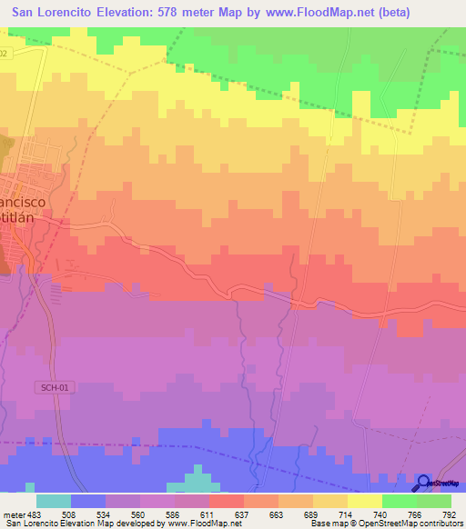 San Lorencito,Guatemala Elevation Map