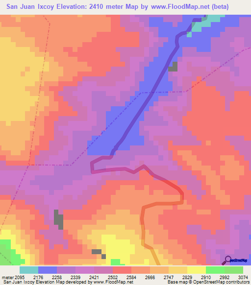 San Juan Ixcoy,Guatemala Elevation Map