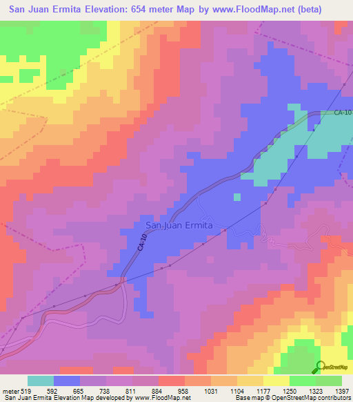 San Juan Ermita,Guatemala Elevation Map