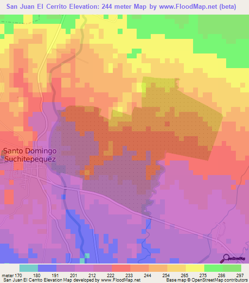 San Juan El Cerrito,Guatemala Elevation Map