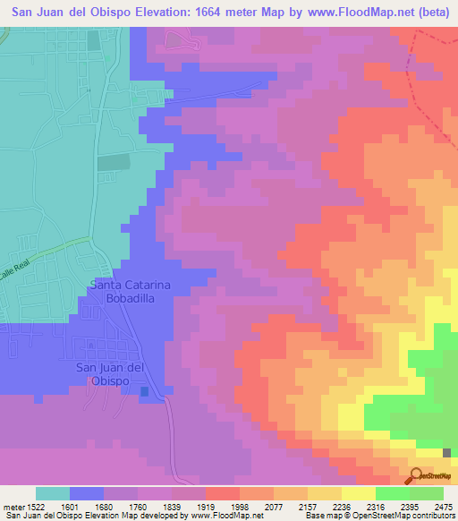 San Juan del Obispo,Guatemala Elevation Map