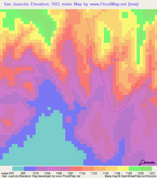 San Juancito,Guatemala Elevation Map