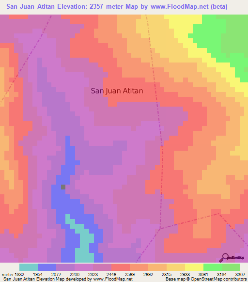 San Juan Atitan,Guatemala Elevation Map