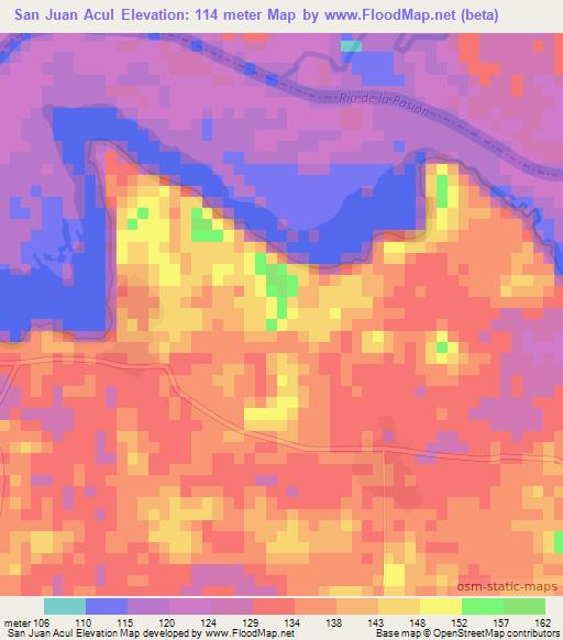 San Juan Acul,Guatemala Elevation Map