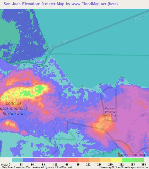 San Juan,Guatemala Elevation Map