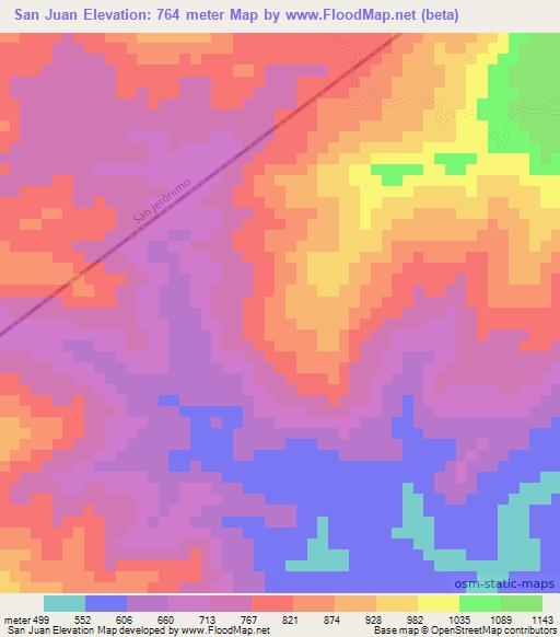 San Juan,Guatemala Elevation Map