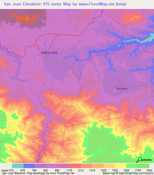 San Juan,Guatemala Elevation Map