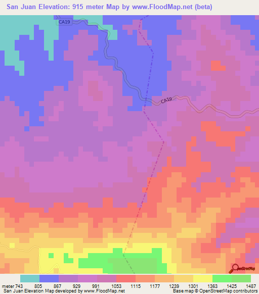 San Juan,Guatemala Elevation Map