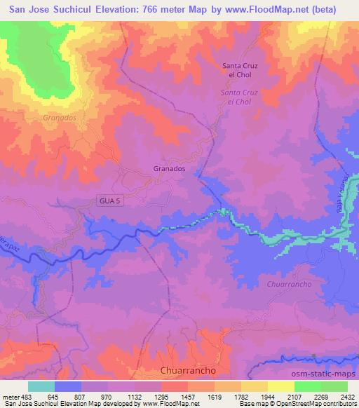 San Jose Suchicul,Guatemala Elevation Map