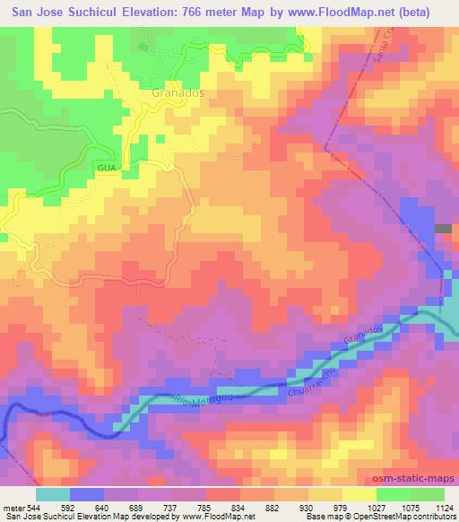 San Jose Suchicul,Guatemala Elevation Map