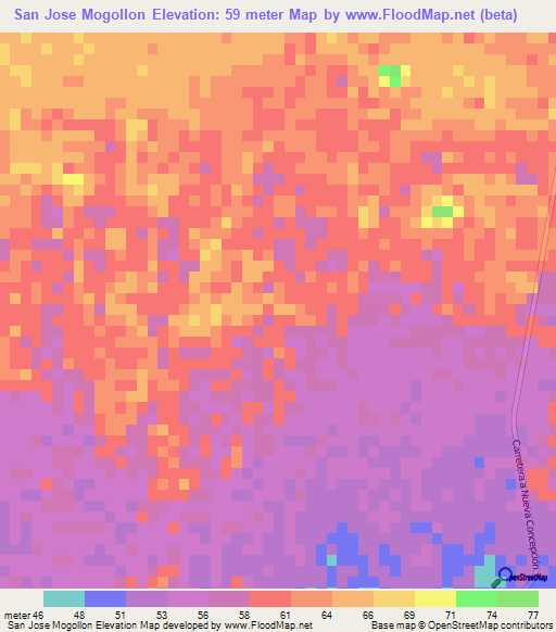 San Jose Mogollon,Guatemala Elevation Map