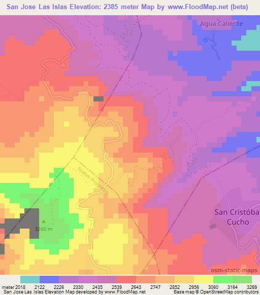 San Jose Las Islas,Guatemala Elevation Map