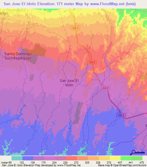 San Jose El Idolo,Guatemala Elevation Map