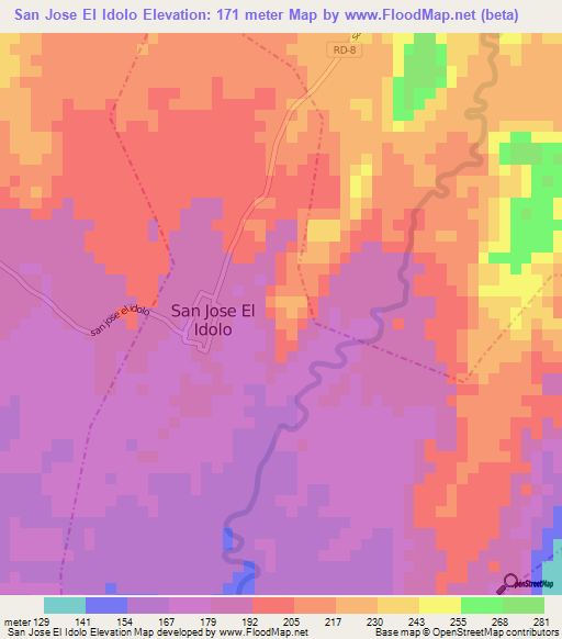 San Jose El Idolo,Guatemala Elevation Map