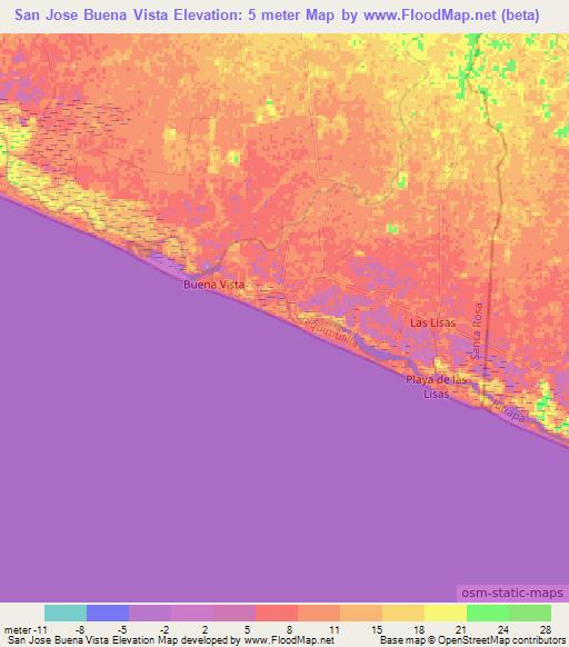 San Jose Buena Vista,Guatemala Elevation Map