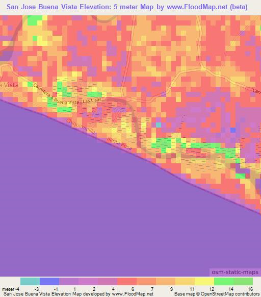 San Jose Buena Vista,Guatemala Elevation Map