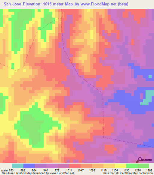 San Jose,Guatemala Elevation Map