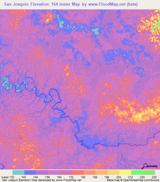 San Joaquin,Guatemala Elevation Map