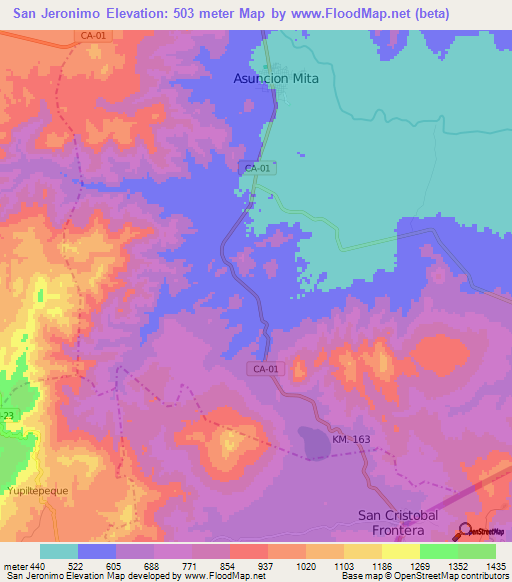 San Jeronimo,Guatemala Elevation Map