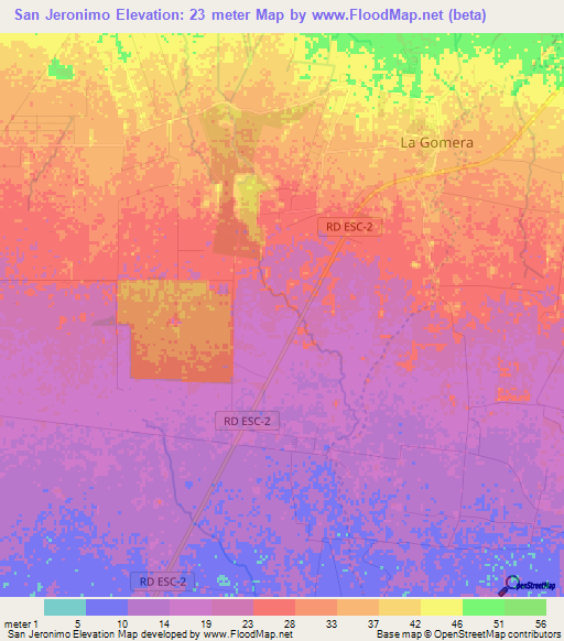 San Jeronimo,Guatemala Elevation Map