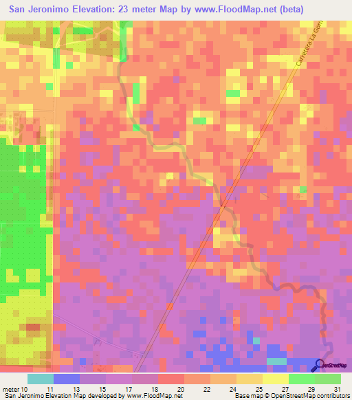 San Jeronimo,Guatemala Elevation Map