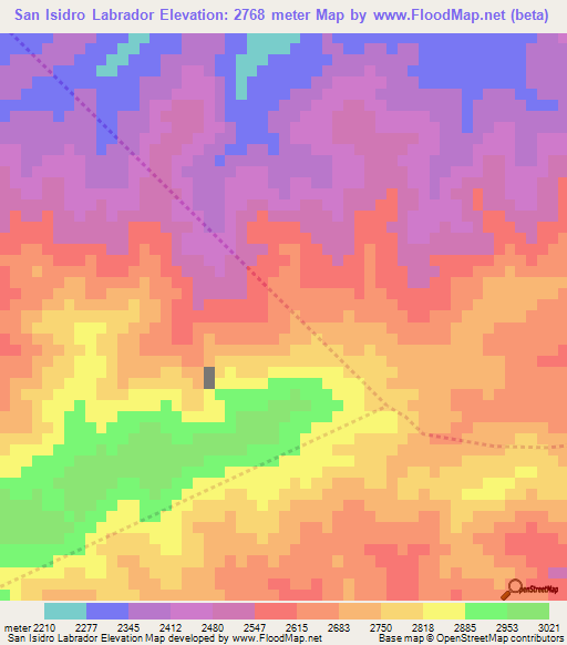 San Isidro Labrador,Guatemala Elevation Map