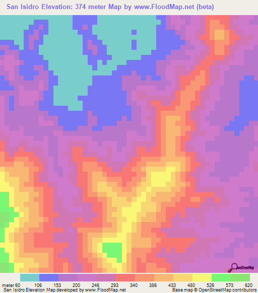 San Isidro,Guatemala Elevation Map