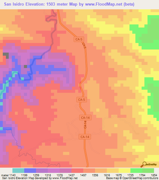 San Isidro,Guatemala Elevation Map