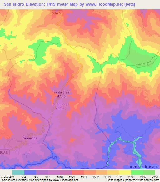 San Isidro,Guatemala Elevation Map