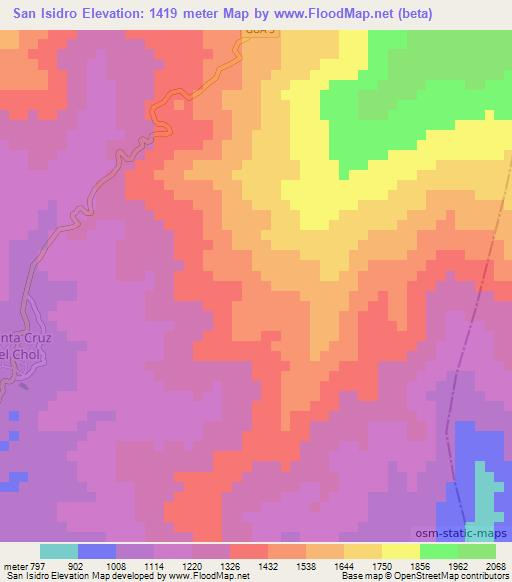 San Isidro,Guatemala Elevation Map