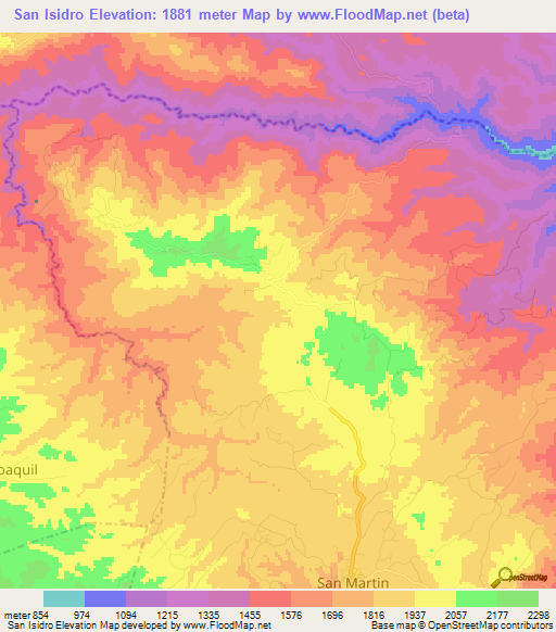 San Isidro,Guatemala Elevation Map