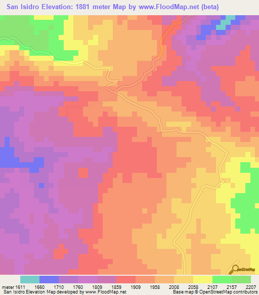 San Isidro,Guatemala Elevation Map