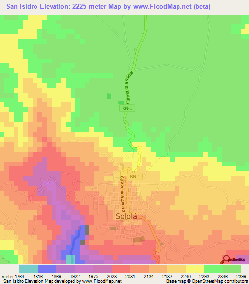 San Isidro,Guatemala Elevation Map